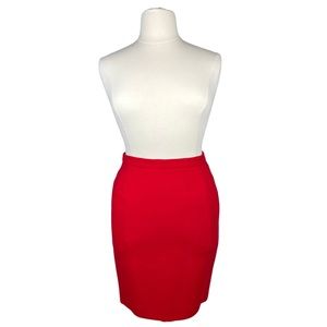 Vintage Escada x Margaretha Ley Red Wool Pencil Skirt